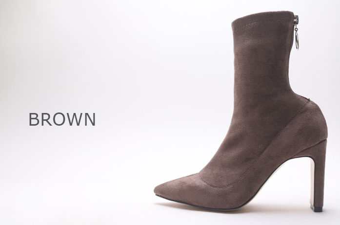 Fleur Rouge Suede Span Sax Angle Boots 9cm Ankle 2