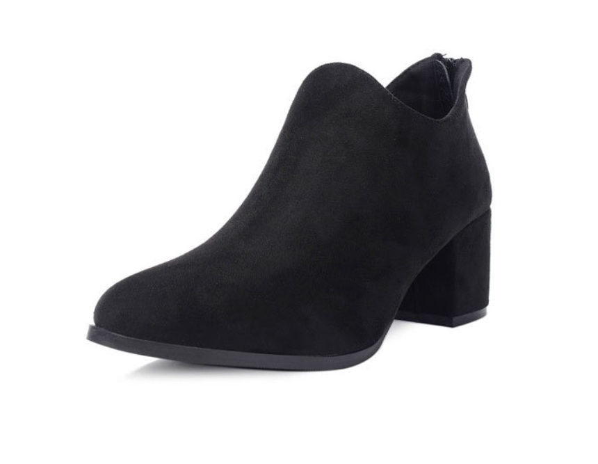 SB39_ imported brown black suede angle boots, 5.5 