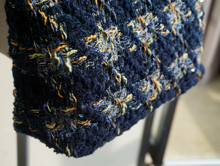 Navy Tweed Check Eco Bag Unusual Shoulder Bag Clot