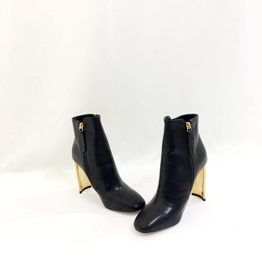 Gold Sheep Angle Boots Leather Suede Women's An