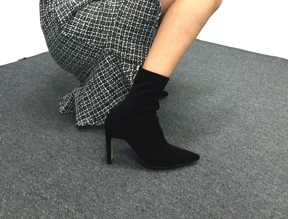 Fleur Rouge Suede Span Sax Angle Boots 9cm Ankle 2