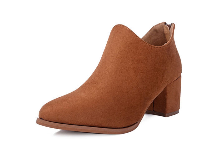 SB39_ imported brown black suede angle boots, 5.5 