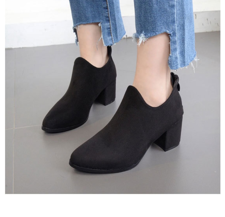 SB39_ imported brown black suede angle boots, 5.5 