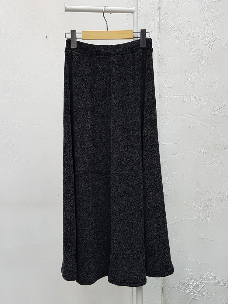 Ribbon Banding Knit Flare Skirt Daily Look Long sk