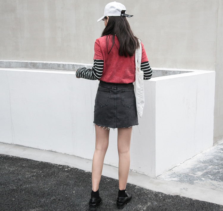 Denim Skirt Wrap Skirt Vintage Denim Shirt Women A