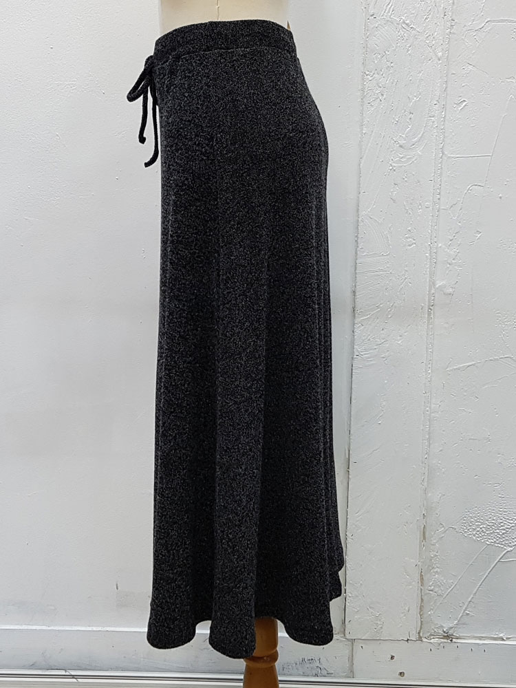 Ribbon Banding Knit Flare Skirt Daily Look Long sk