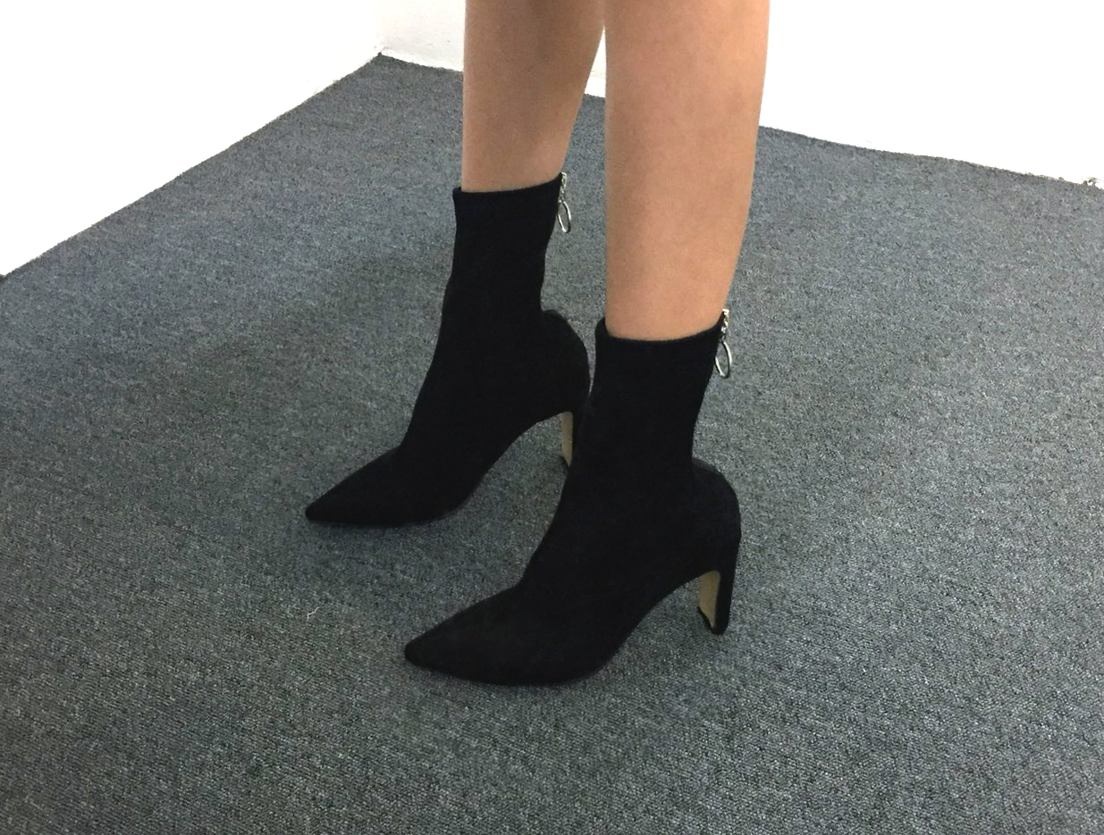 Fleur Rouge Suede Span Sax Angle Boots 9cm Ankle 2