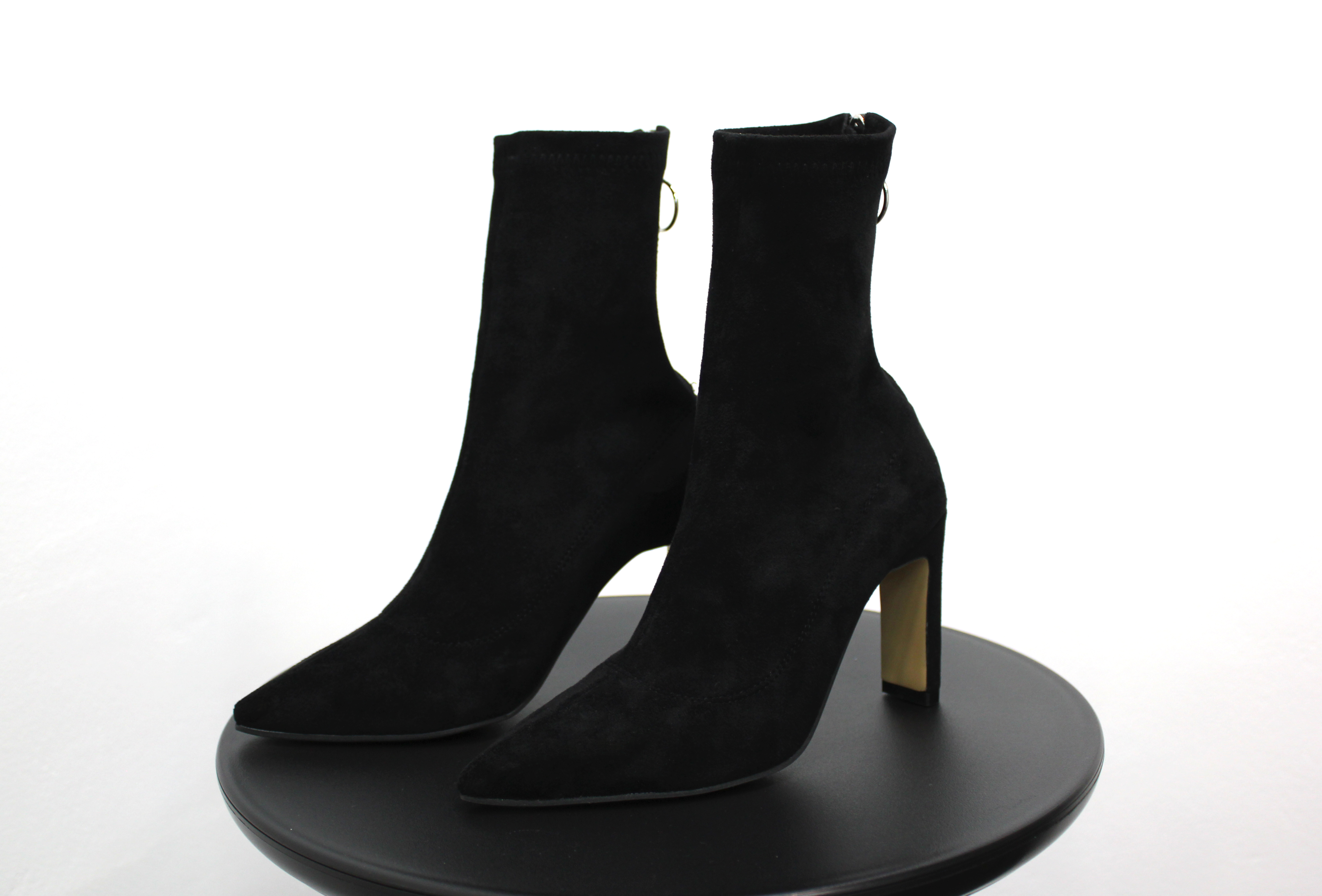 Fleur Rouge Suede Span Sax Angle Boots 9cm Ankle 2