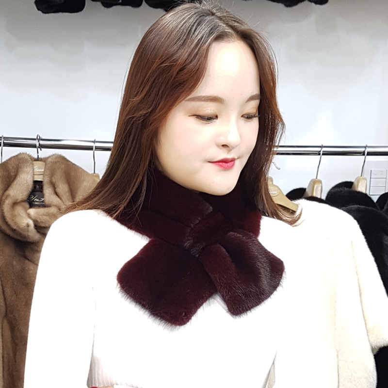 Tong Mink Shawl YSAB101 Muffler Warmer Fur Nining 