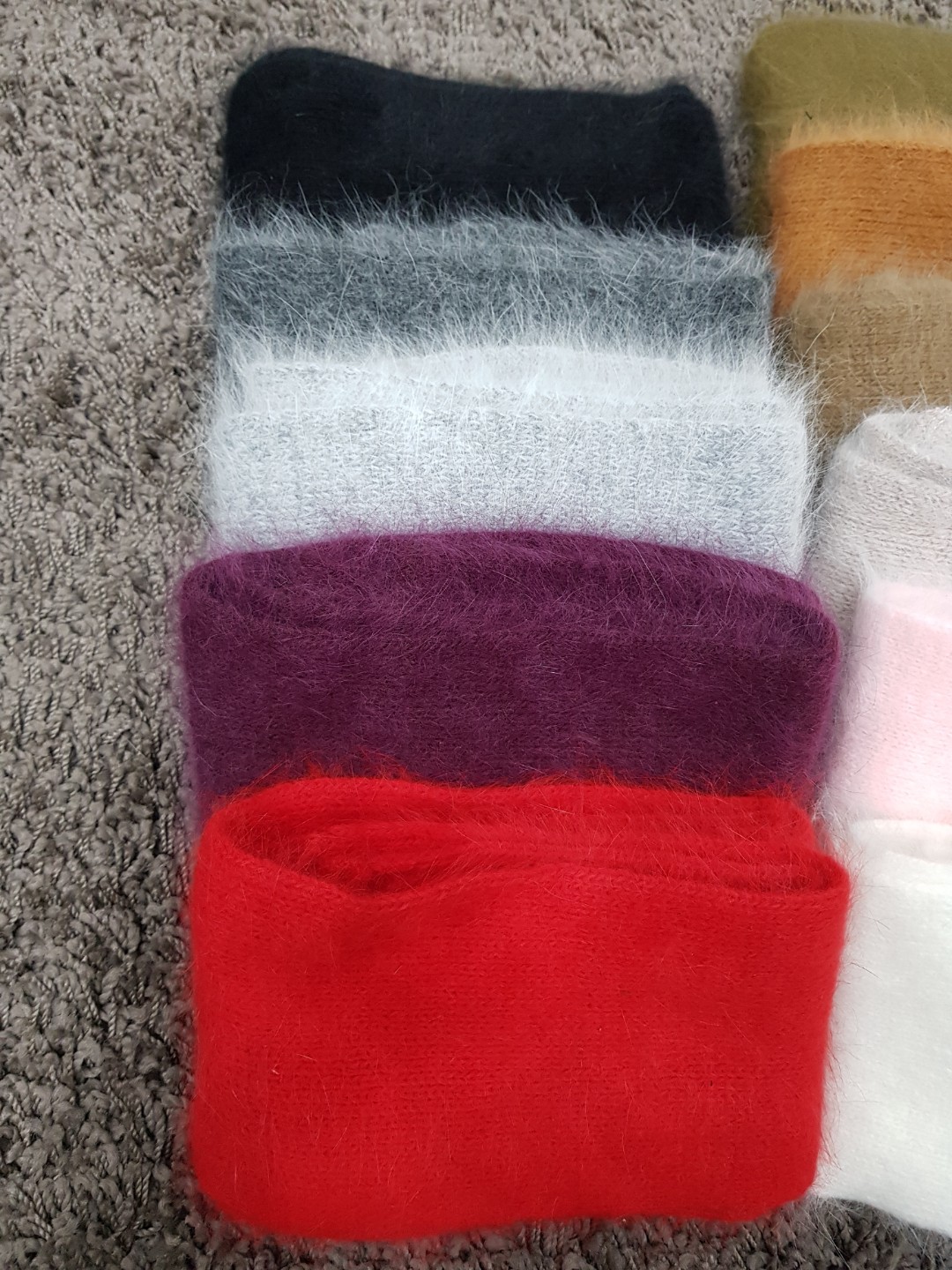 Angora muffler woman Fall winter coordination 2017