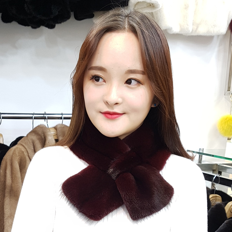 Tong Mink Shawl YSAB101 Muffler Warmer Fur Nining 