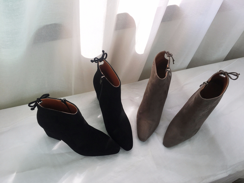 Suede Angle Boots Square Winter 2color Coordinatio