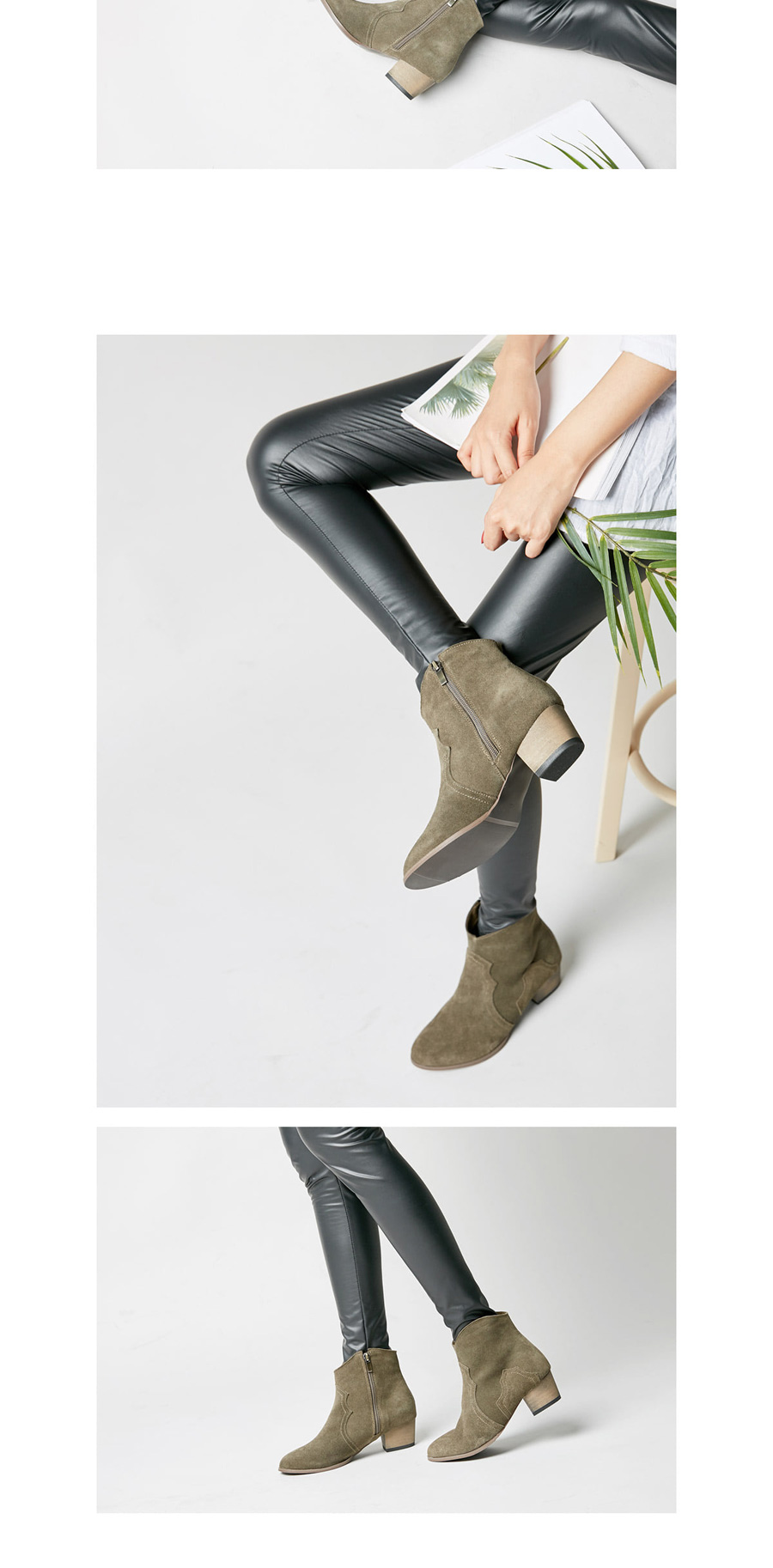 Free shipping Natural cowhide dicker boots Ankle m