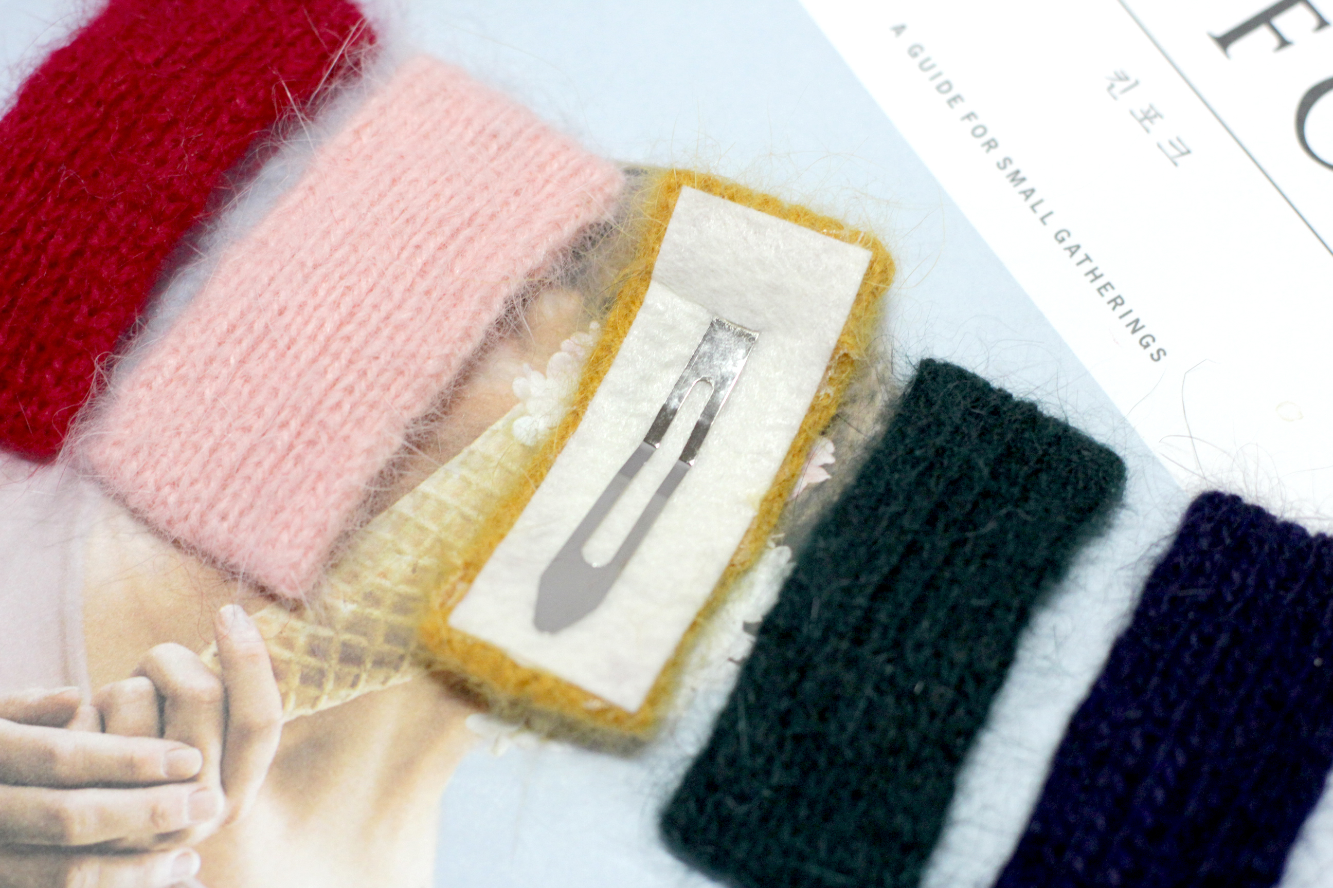 Hair Accessories Angora Knit Tin Pin 10color Point