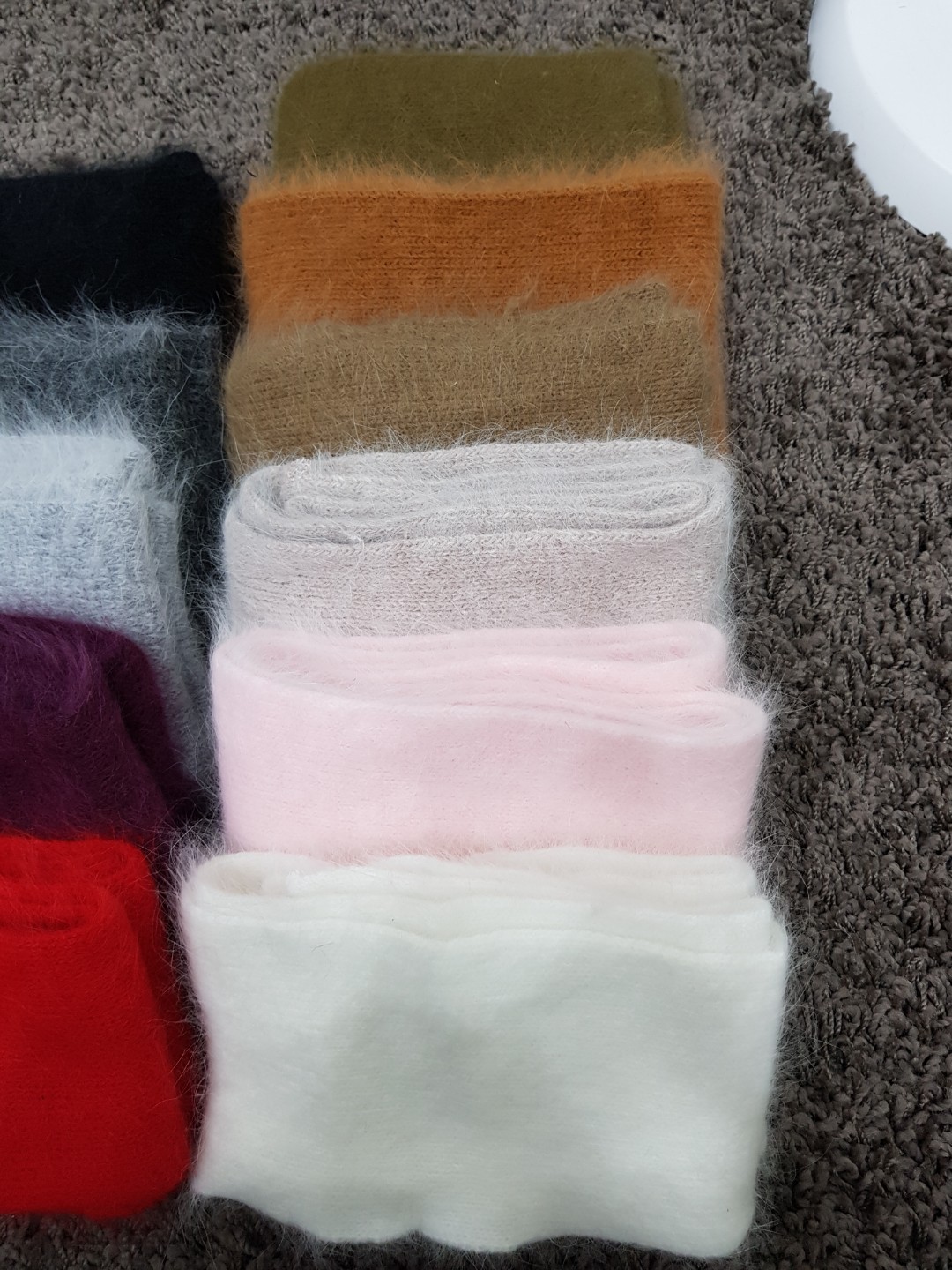 Angora muffler woman Fall winter coordination 2017