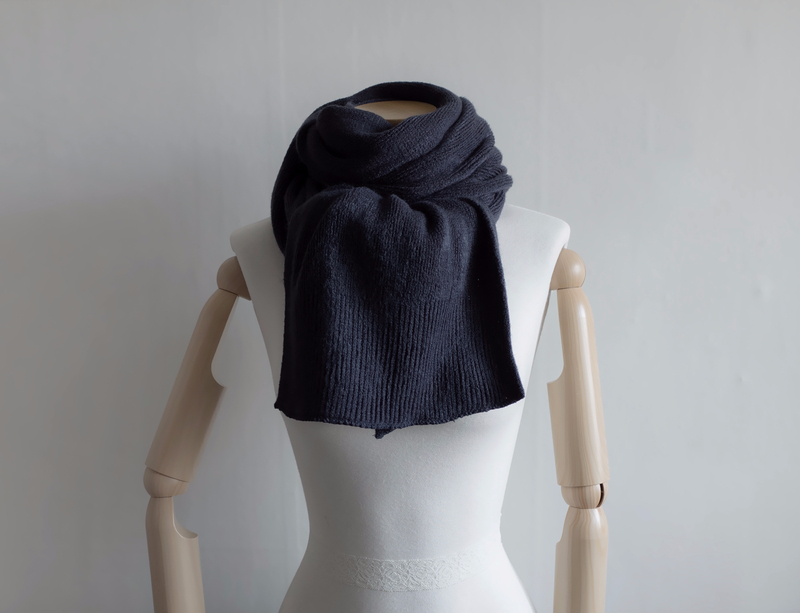 Soft knit scarf Coat soft gray winter solid color