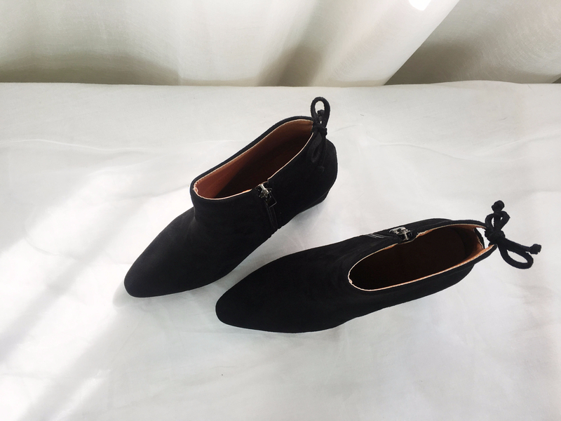 Suede Angle Boots Square Winter 2color Coordinatio