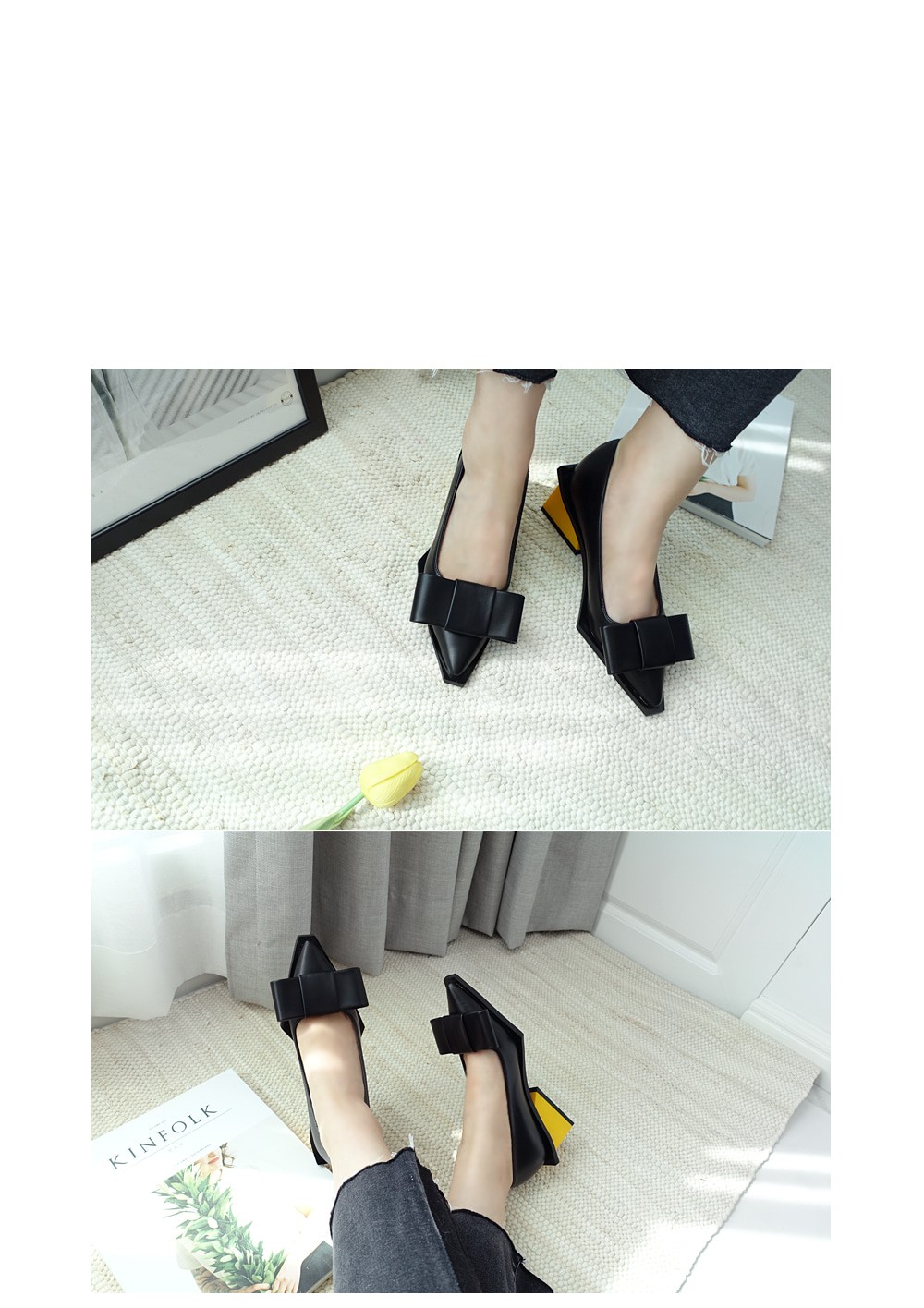 Unique Ribbon Pumps 5.5cm Shoe Silver Blue Keyhole