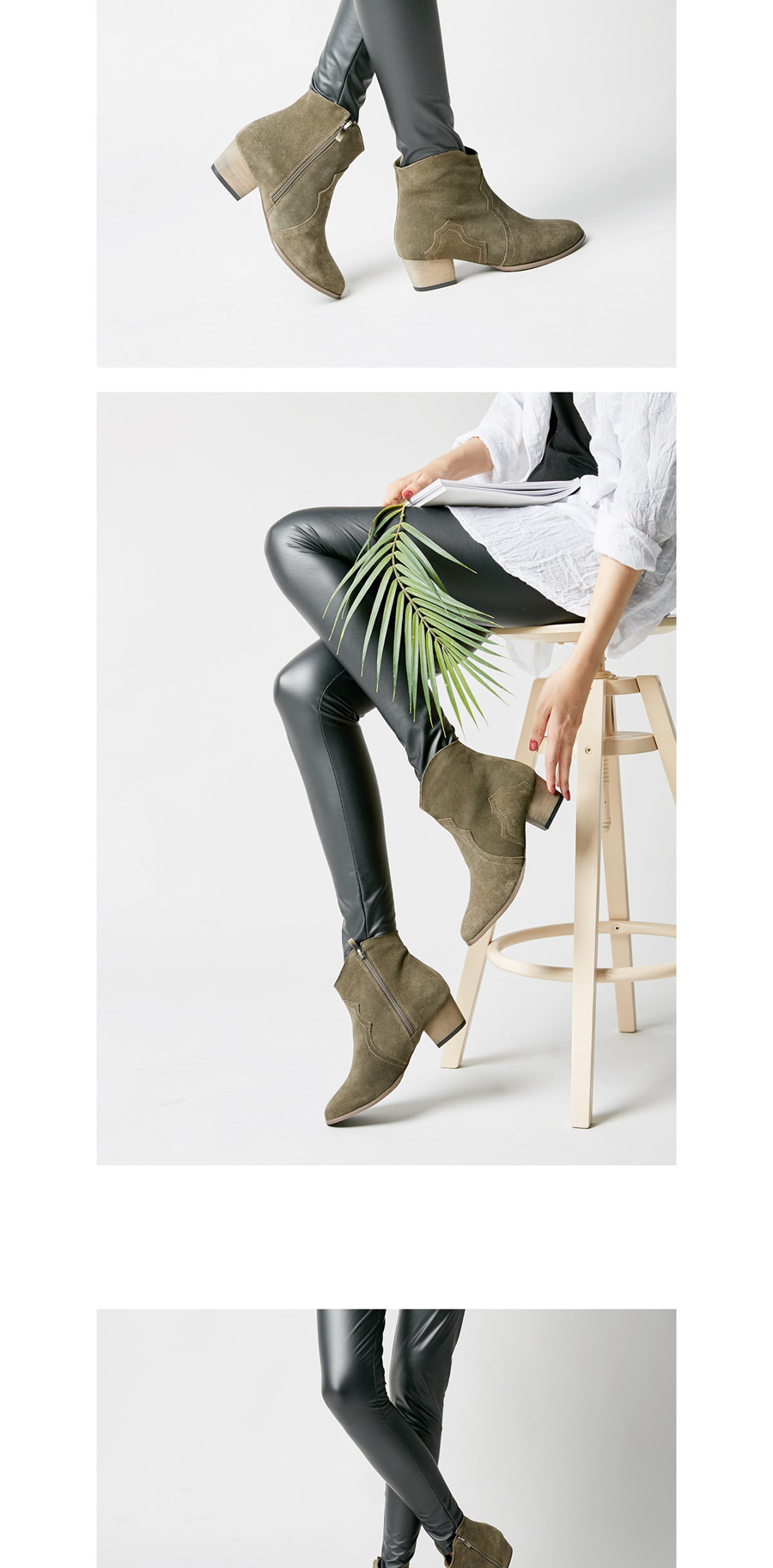 Free shipping Natural cowhide dicker boots Ankle m