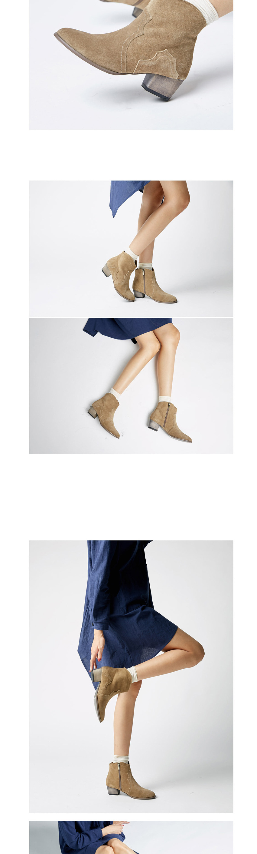 Free shipping Natural cowhide dicker boots Ankle m