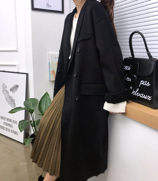 Suede Long pleated wrinkled skirt 20 women Winter 