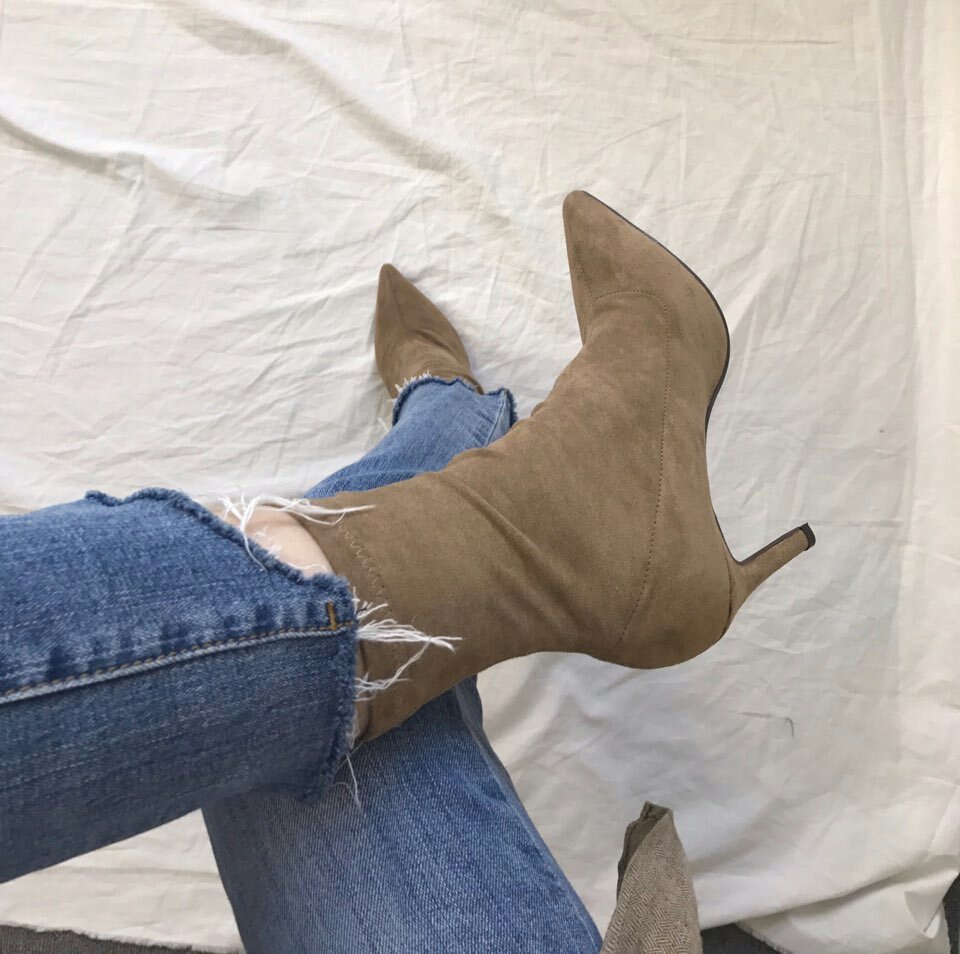 Span Suede Angle Stern Boots Casina Ankle Sax