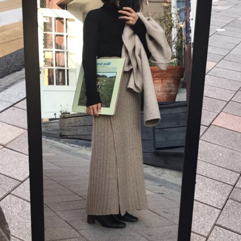 Golgi knit long skirt 2color top