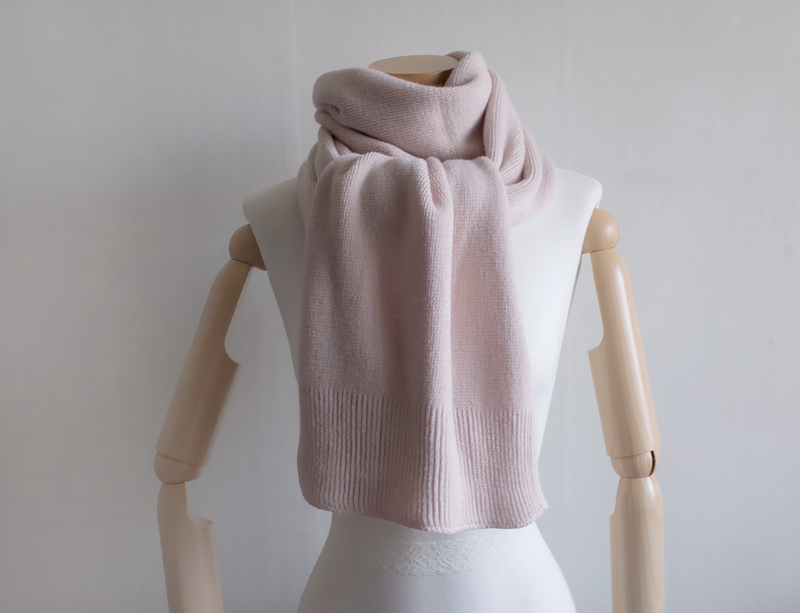 Soft knit scarf Coat soft gray winter solid color