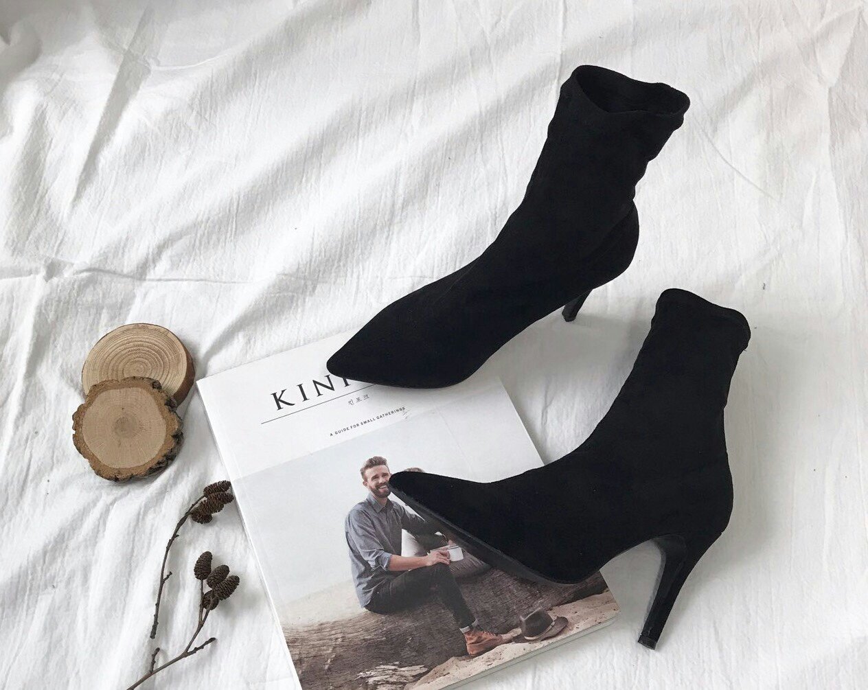 Span Suede Angle Stern Boots Casina Ankle Sax