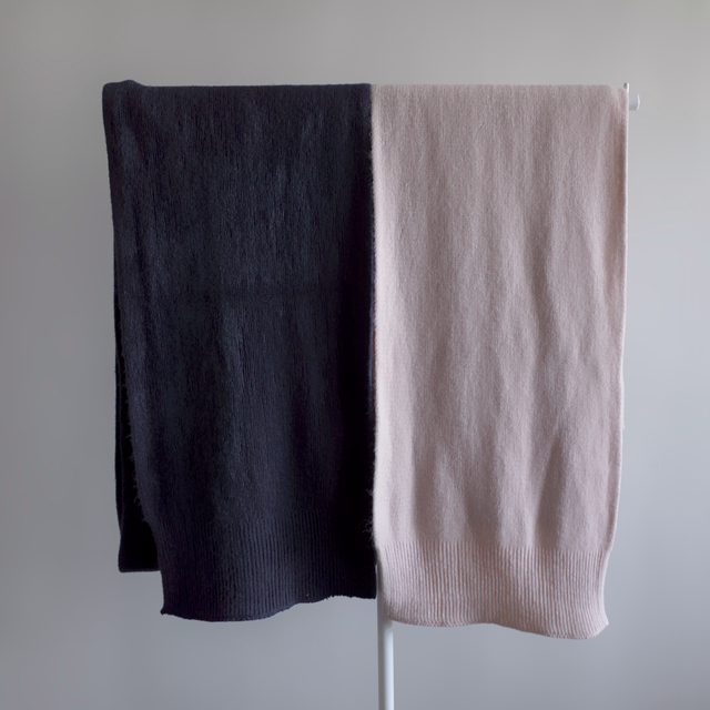 Soft knit scarf Coat soft gray winter solid color