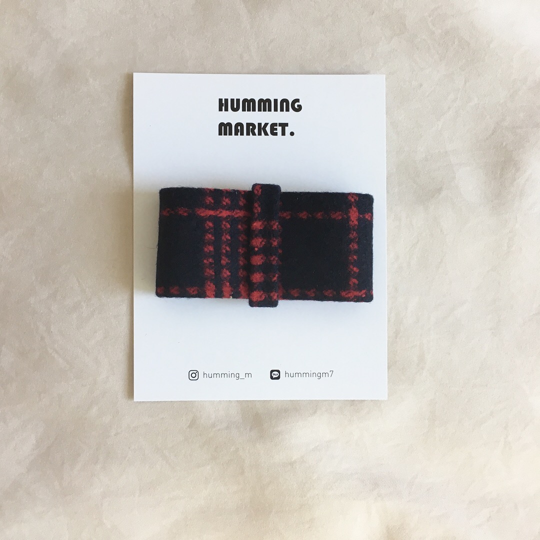 Hair Accessories Small woolen check ribbon pin pin