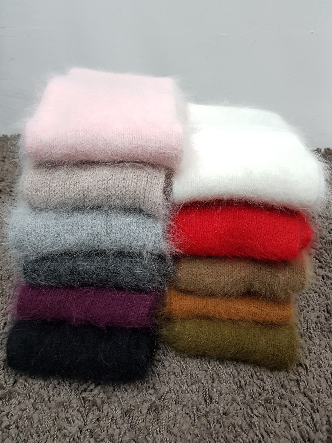 Angora muffler woman Fall winter coordination 2017