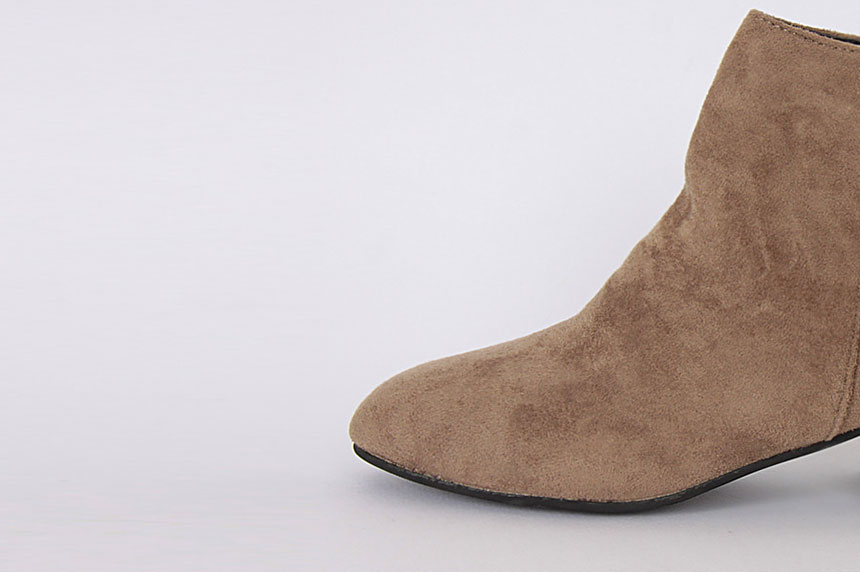 Suede Ankle Boots 3cm Middle Heel Angle Clean Low 