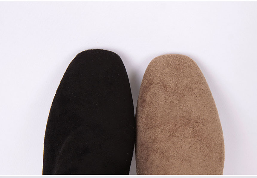 Suede Ankle Boots 3cm Middle Heel Angle Clean Low 