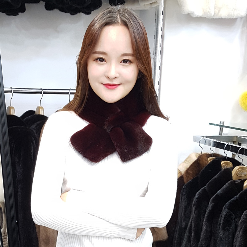 Tong Mink Shawl YSAB101 Muffler Warmer Fur Nining 