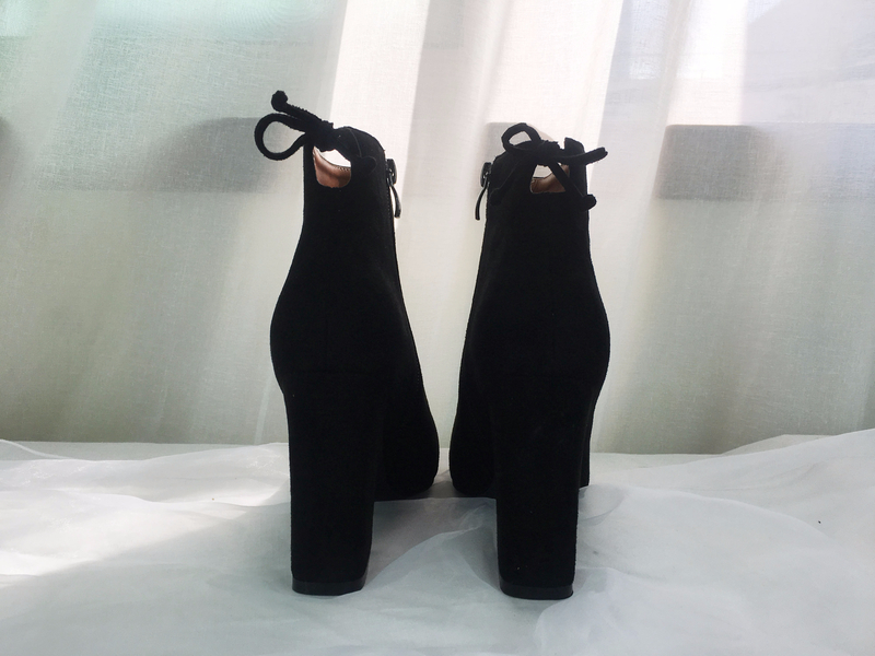 Suede Angle Boots Square Winter 2color Coordinatio