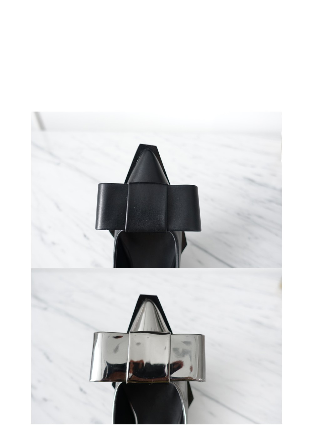 Unique Ribbon Pumps 5.5cm Shoe Silver Blue Keyhole