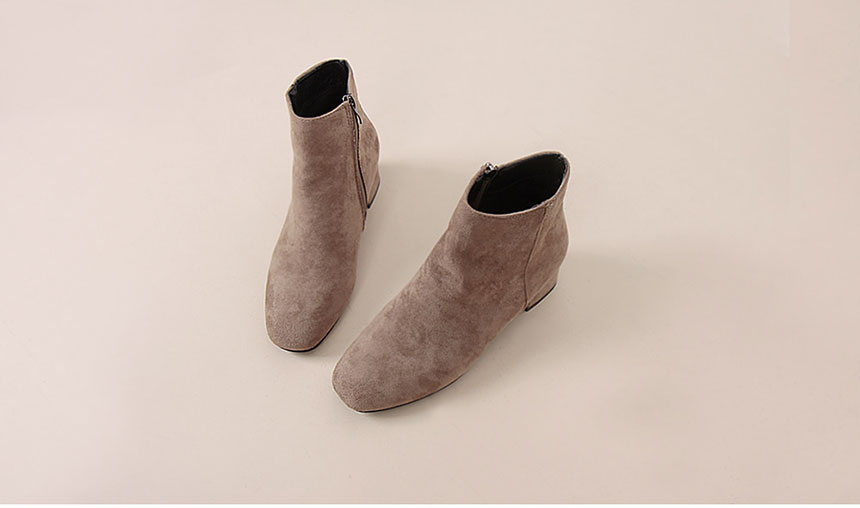 Suede Ankle Boots 3cm Middle Heel Angle Clean Low 