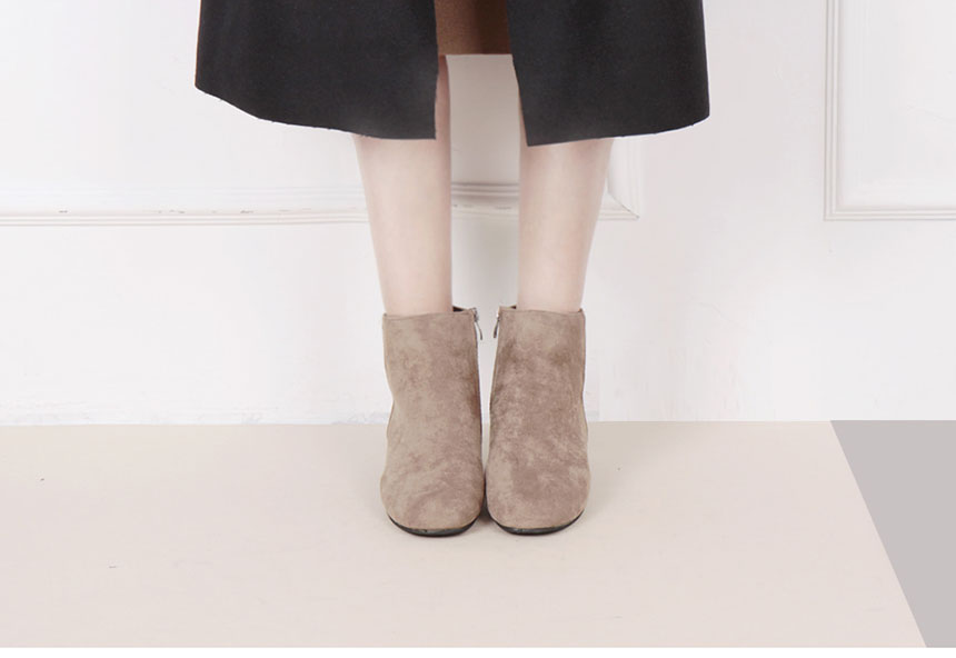 Suede Ankle Boots 3cm Middle Heel Angle Clean Low 