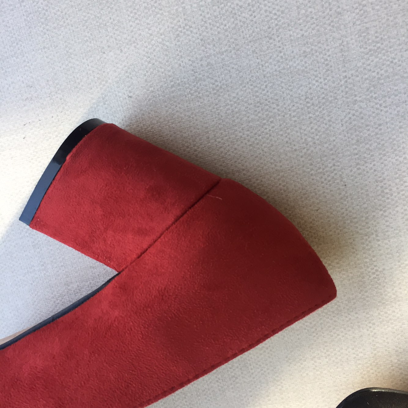 Square nose suede mid-heel pumps 6cm 4 color shoes