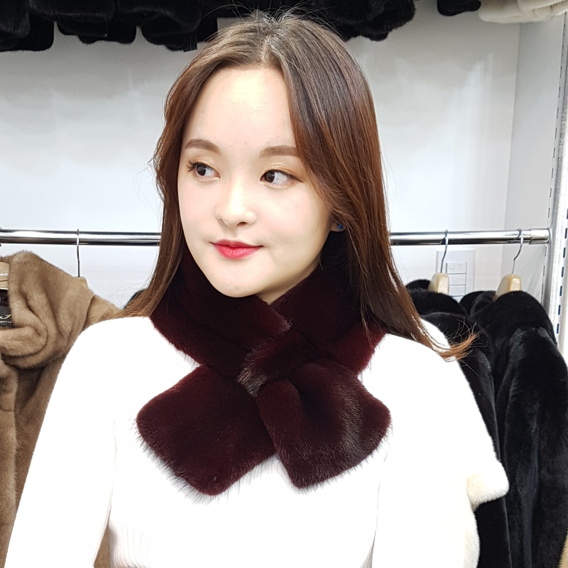 Tong Mink Shawl YSAB101 Muffler Warmer Fur Nining 