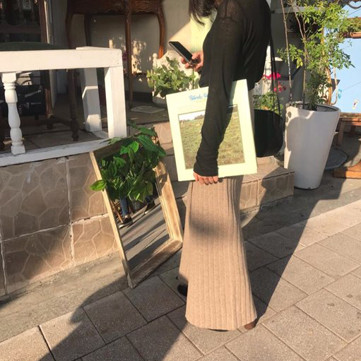 Golgi knit long skirt 2color top