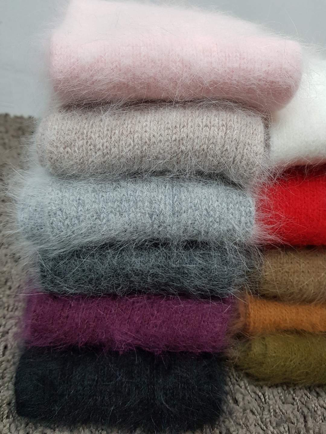 Angora muffler woman Fall winter coordination 2017