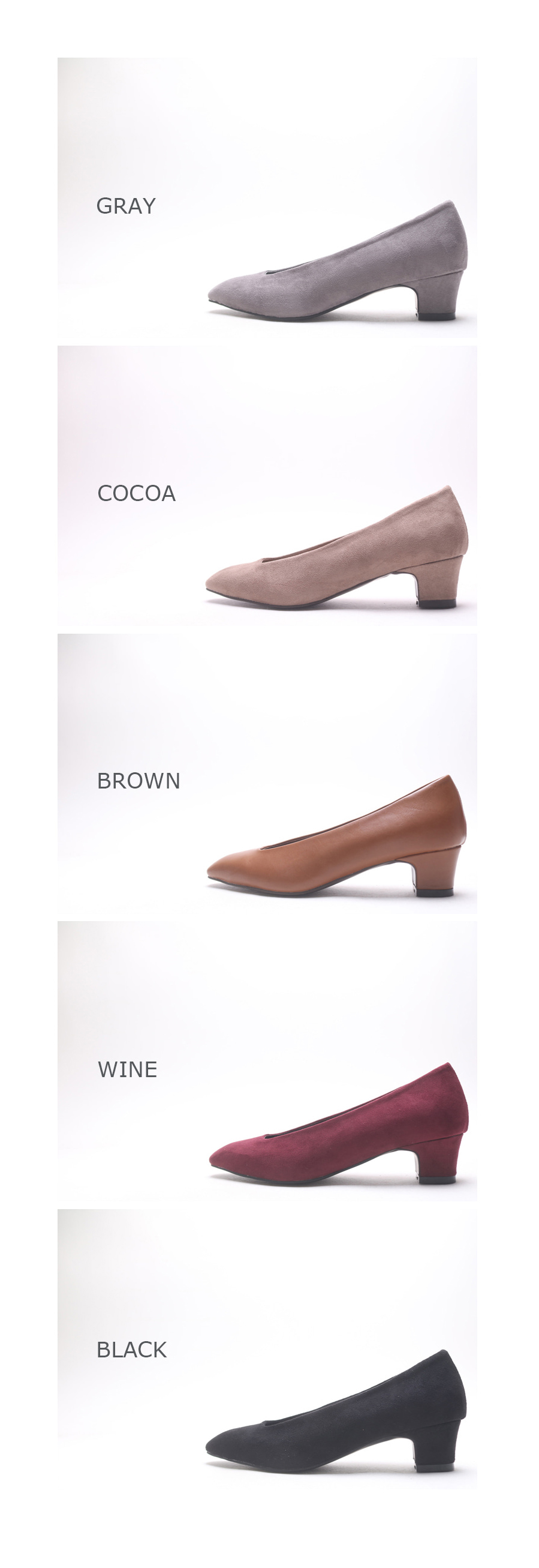 Retro Mood Tongue Middle Heel Pumps 5cm Shoes Keat