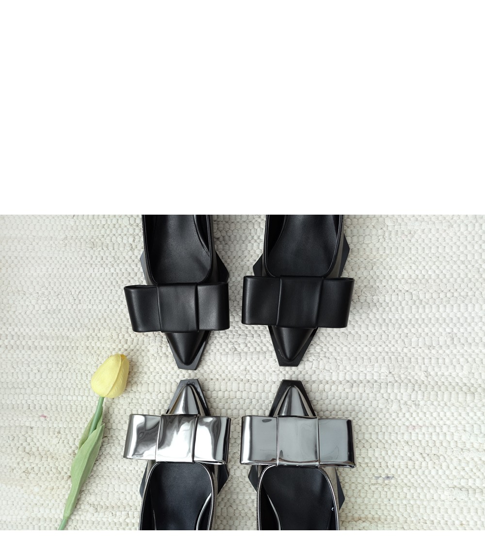 Unique Ribbon Pumps 5.5cm Shoe Silver Blue Keyhole