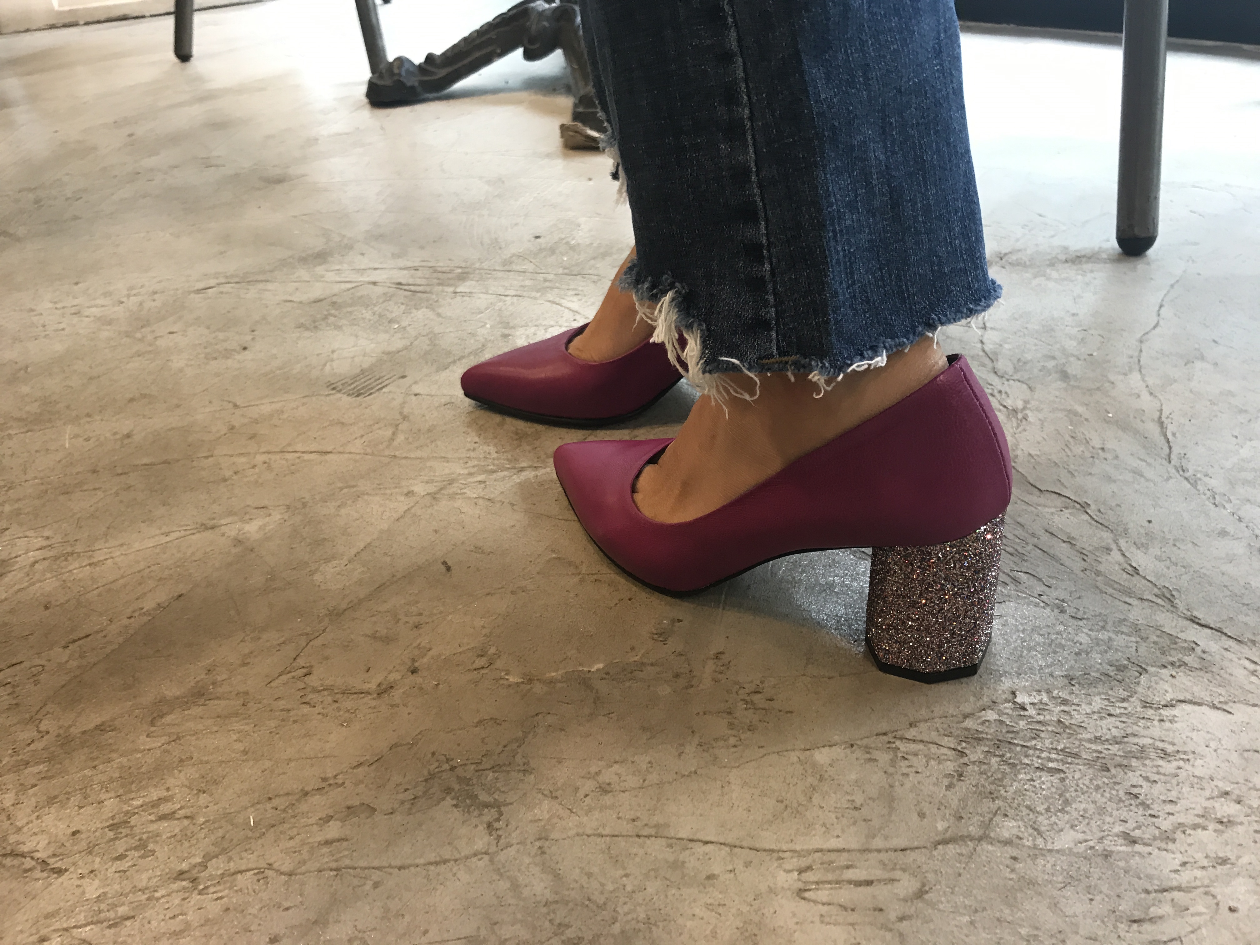 Glitter Heel Hot Pink Pumps Stiletto Handmade Refi