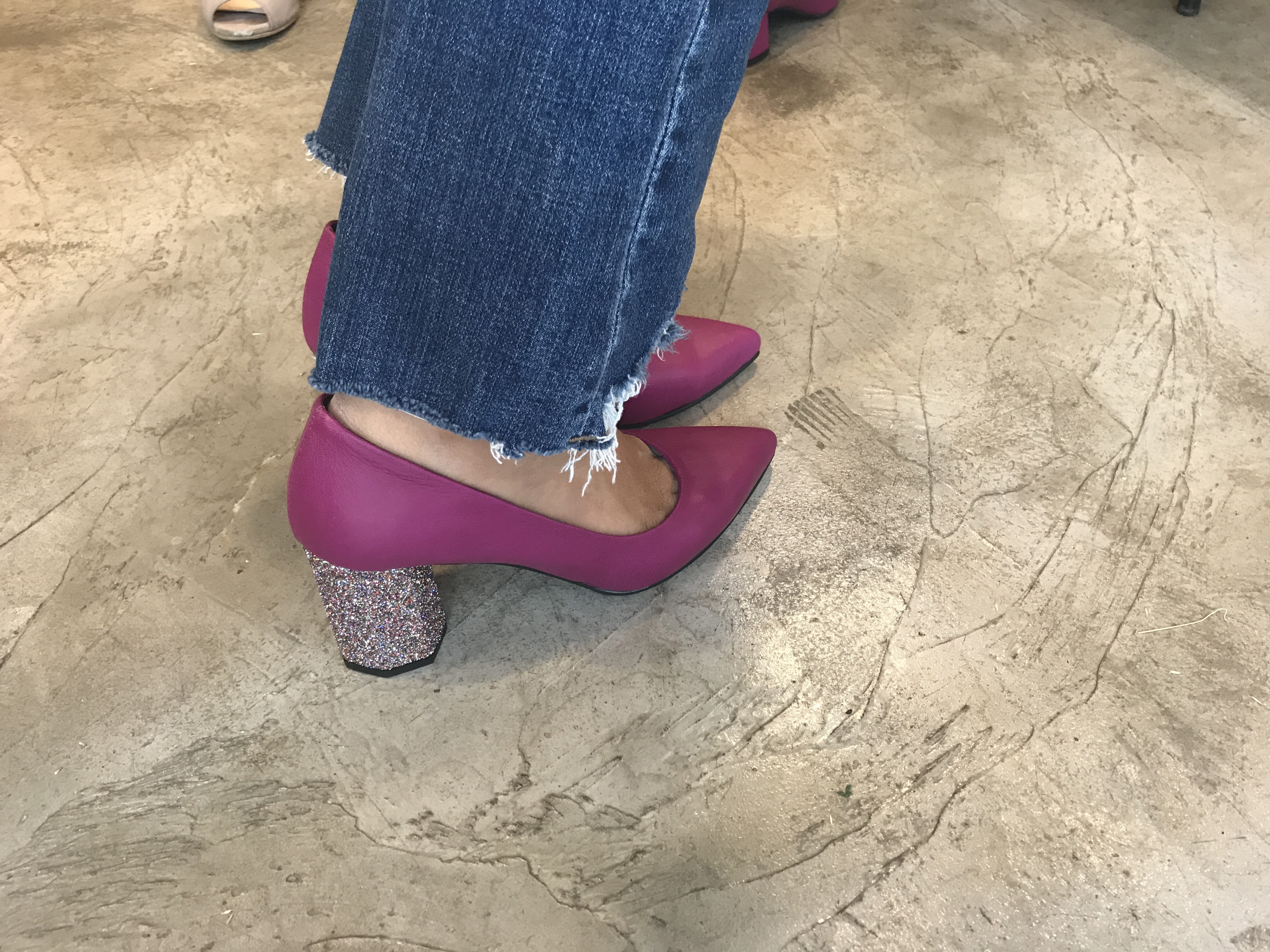 Glitter Heel Hot Pink Pumps Stiletto Handmade Refi