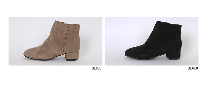 Suede Ankle Boots 3cm Middle Heel Angle Clean Low 