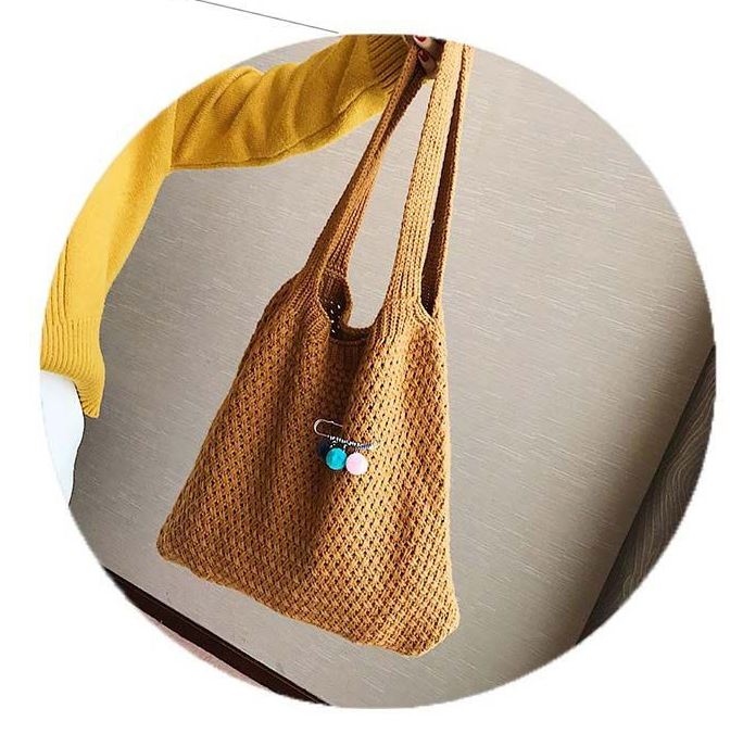 Knit trash eco bag ~ autumn winter jelly twine fem