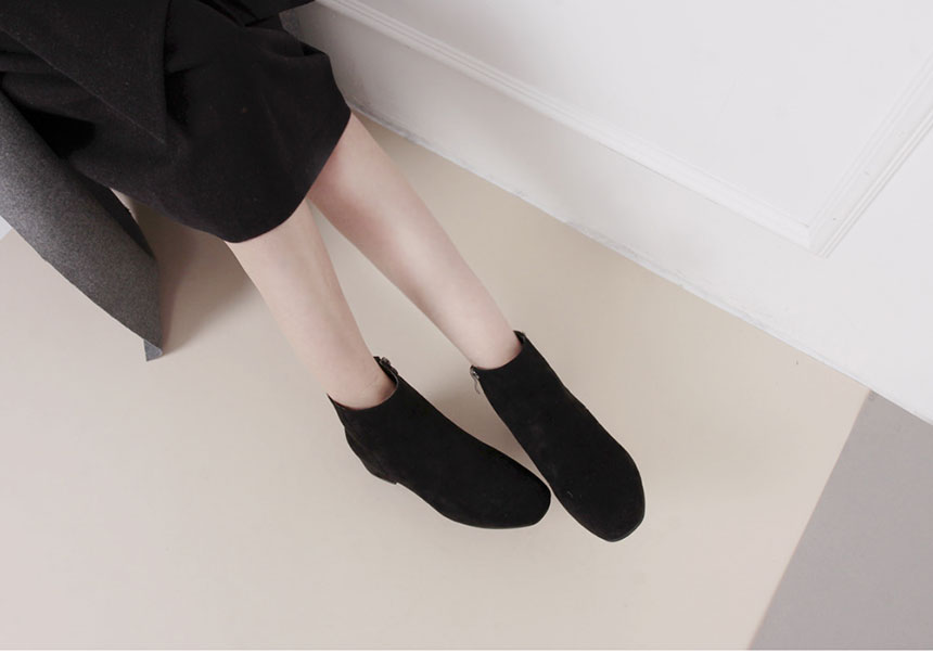 Suede Ankle Boots 3cm Middle Heel Angle Clean Low 